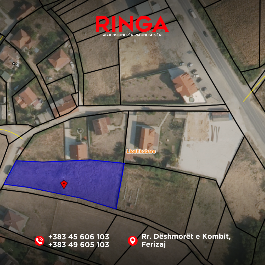 Ringa (terrain à vendre – Lloshkobare, Ferizaj) 10/25