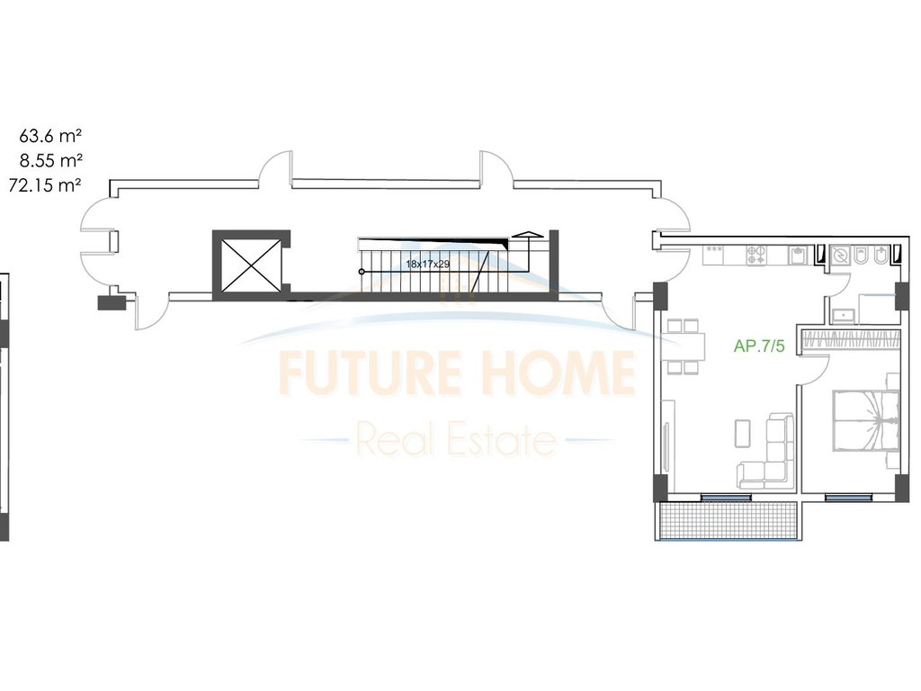 Vendu, appartement 1+1, à golem, durres