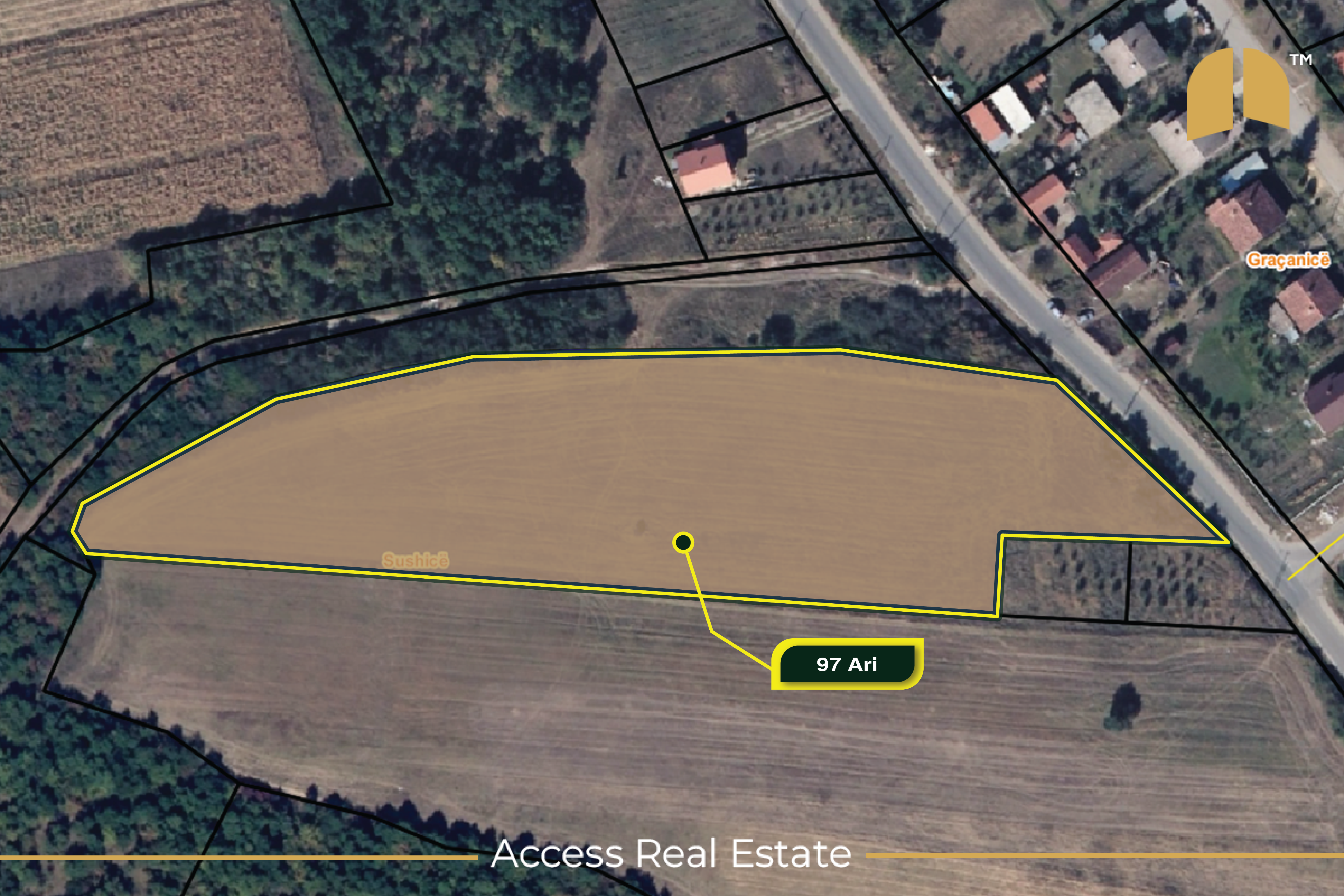 Land for sale with title deeds – 97 ari – Sushicë (2)