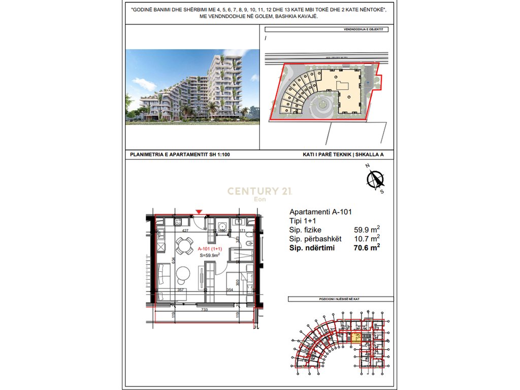 Apartment 1+1 for sale in 'Tiktaalik' residence in qerret! Payment possibility with installments!