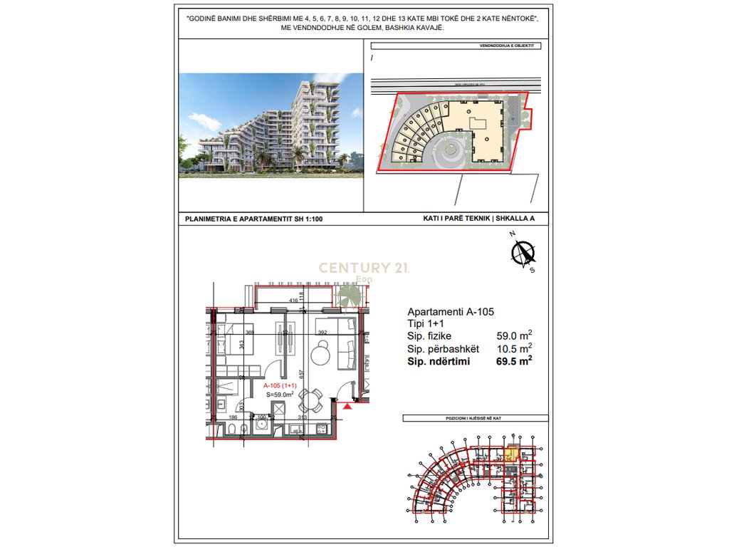 Apartment 1+1 for sale in 'Tiktaalik' residence in qerret! Payment possibility with installments!