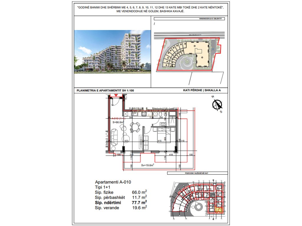 Apartment 1+1 zu verkauf in der residenz 'Tiktaalik' in qerret! Möglichkeit der ratenzahlung!