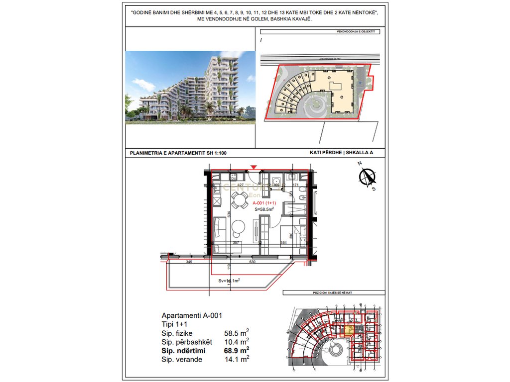 Piso 1+1 en venta en la residencia 'Tiktaalik' en qerret! ¡posibilidad de pago en cuotas!