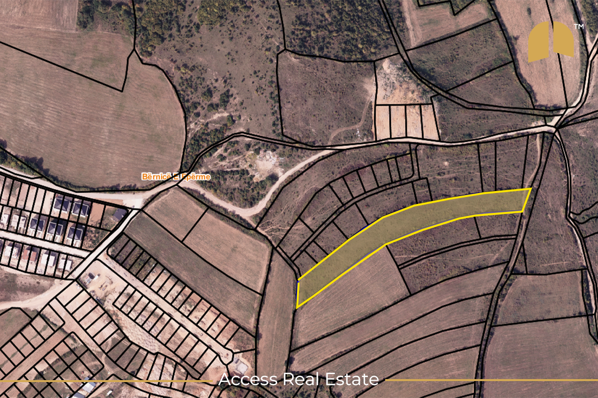 Terrain à vendre avec titre de propriété – 75,40 ari – Bërnicë e epërme