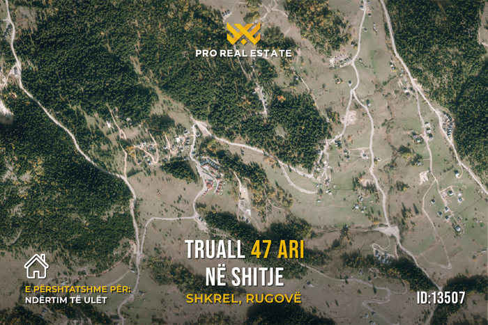 Terrain 47 ari pour #vente à shkrel