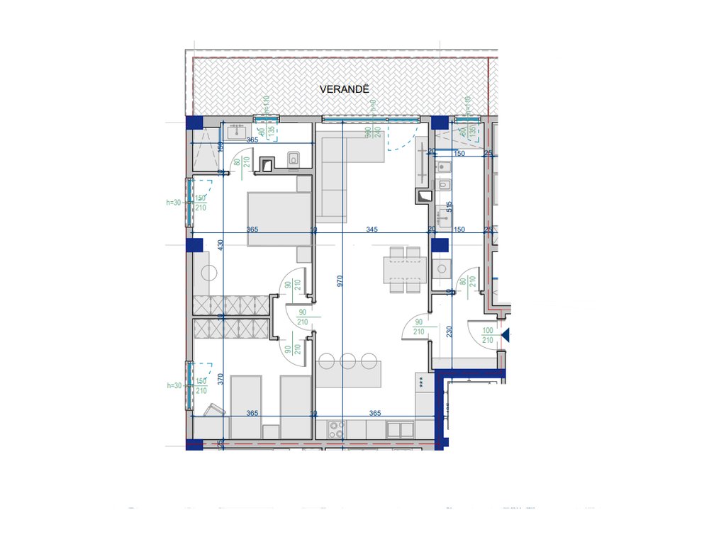 Appartement à vendre 2+1 avec véranda