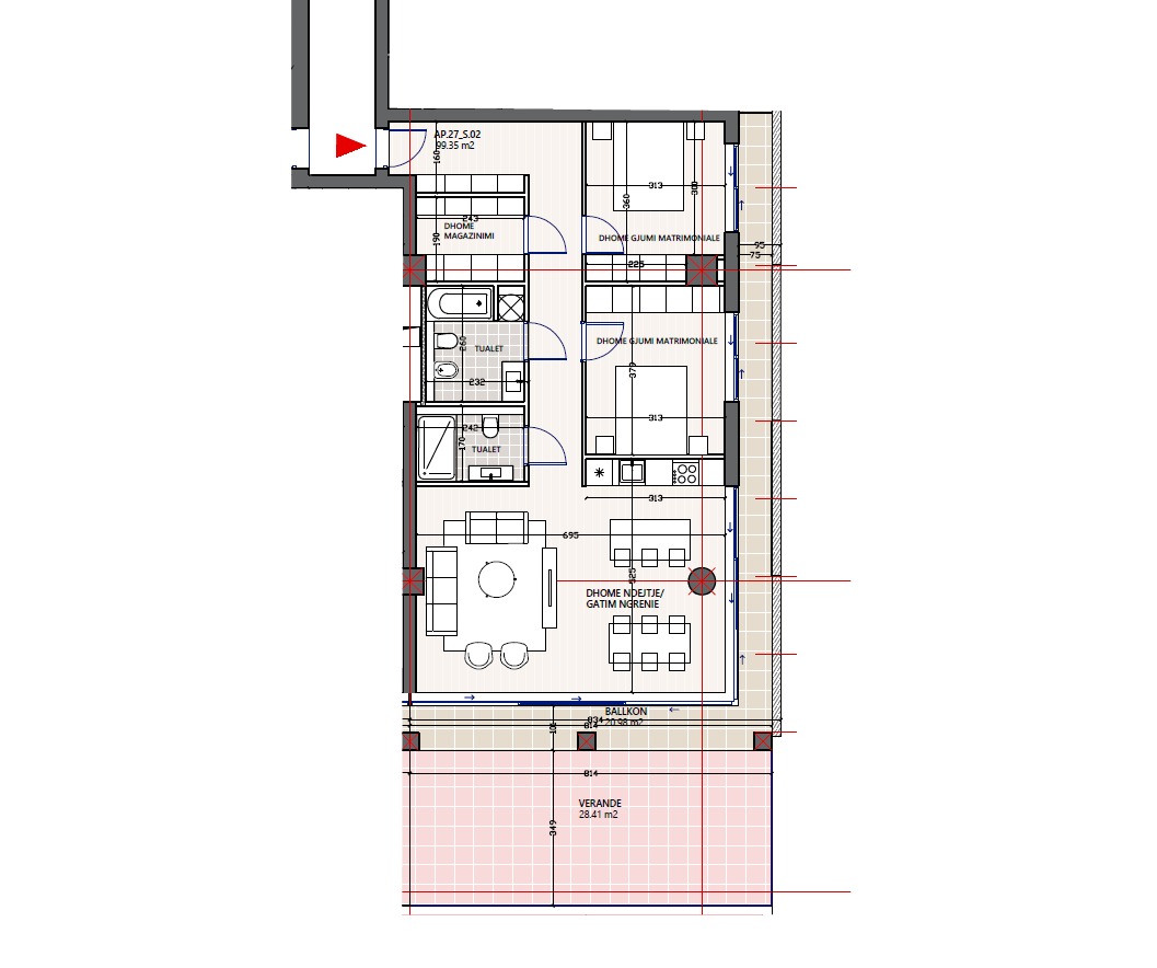 Appartamento 2+1+2 in prima linea di Vlora marina!!!