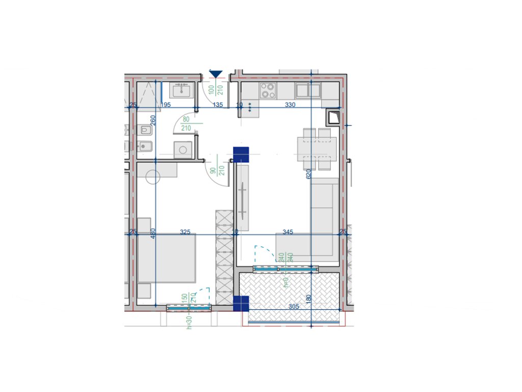Shitet apartament 1+1 – 67.14 m² totale