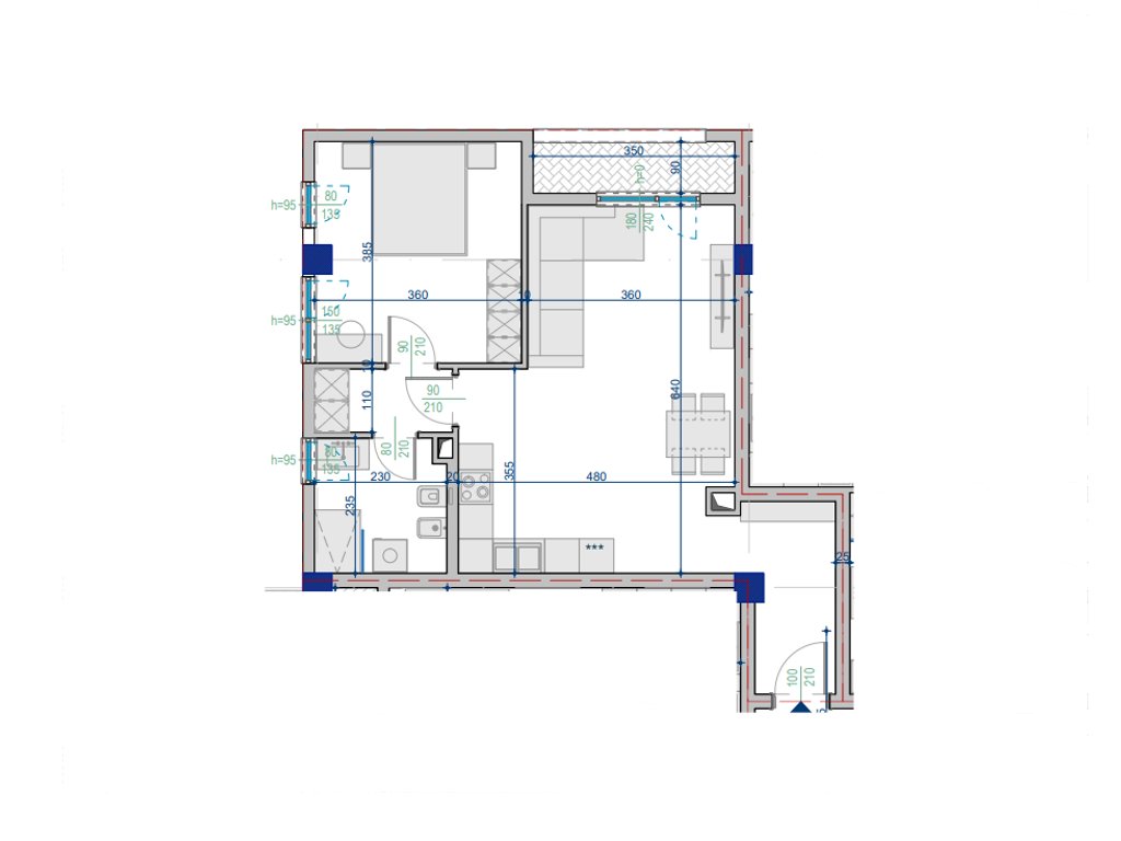 Apartamento en venta 1+1 – 77.29 m² total