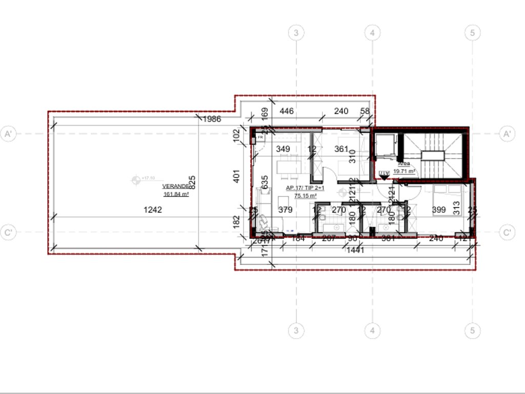 Saranda, penthouse no telhado 2+1+2 com vista aberta para o mar