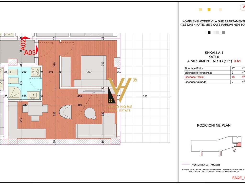 Apartamento 1+1+varanda à venda em potam, himar 56 metros quadrados