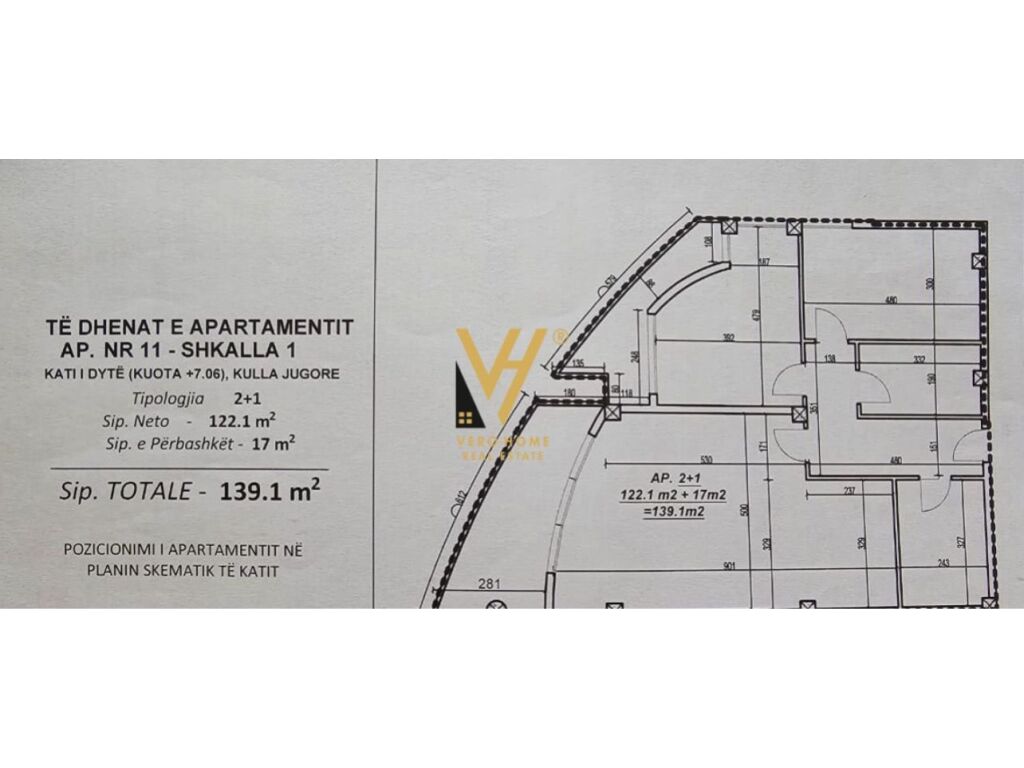 Apartamento en venta 2+1+2+balcón, calle ali visha, 139 m² (3)