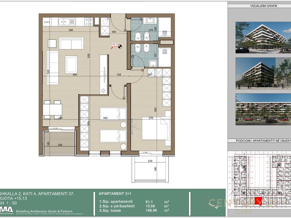 Bulevardi kamez shesim apartament 2+1+2
