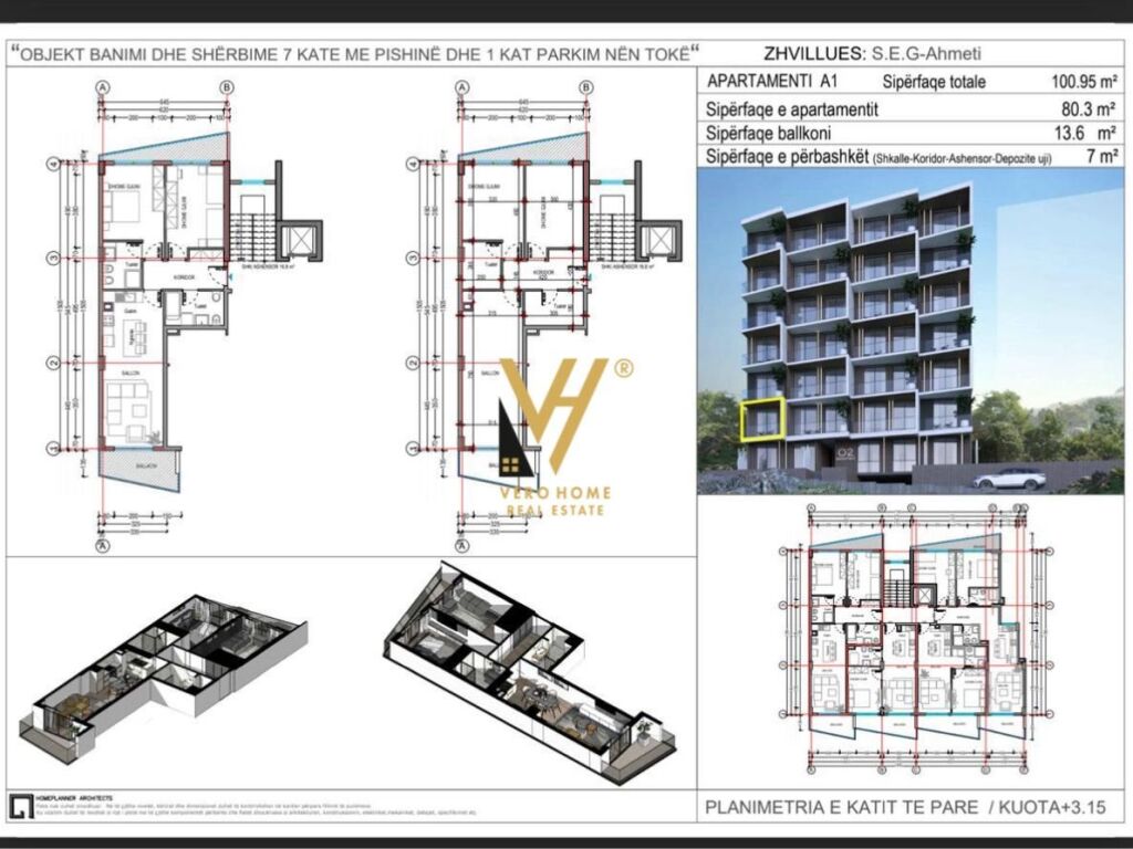 Apartamento à venda 2+1+2 em sarande 100 m²