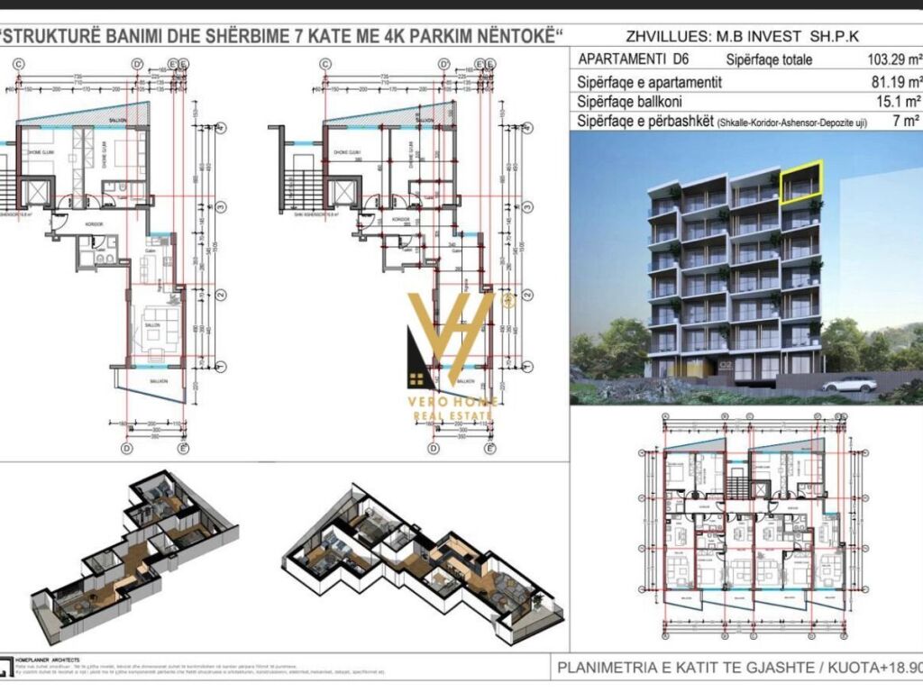Apartamento en venta 2+1+2 en sarande 103 m²