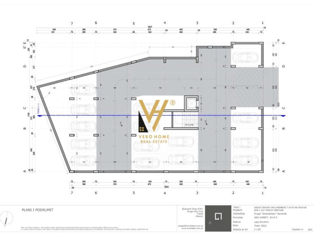 Shitet apartament 2+1+2 ne sarande 100 metra katror