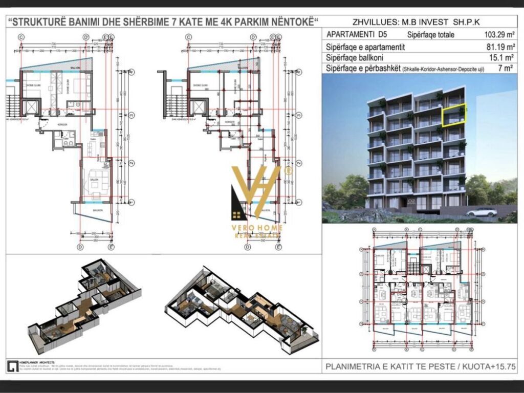 Apartment zum verkauf 2+1+2 in sarande 103 m²