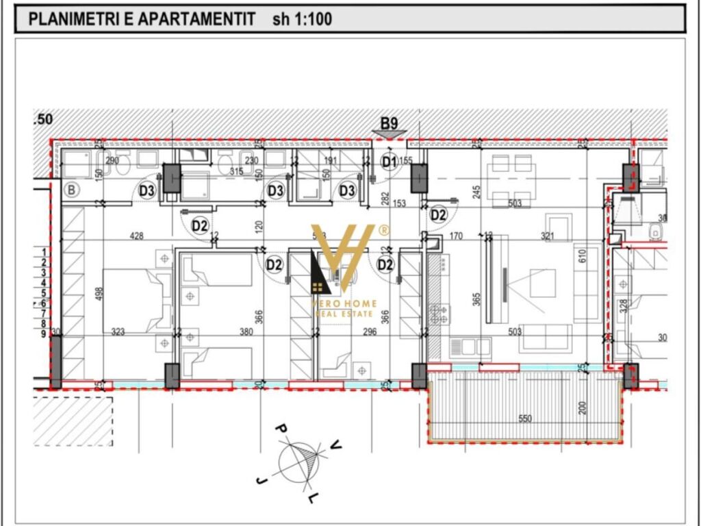 Appartamento in vendita 3+1+balcone nel complesso e88, laprakë 141 metri quadrati