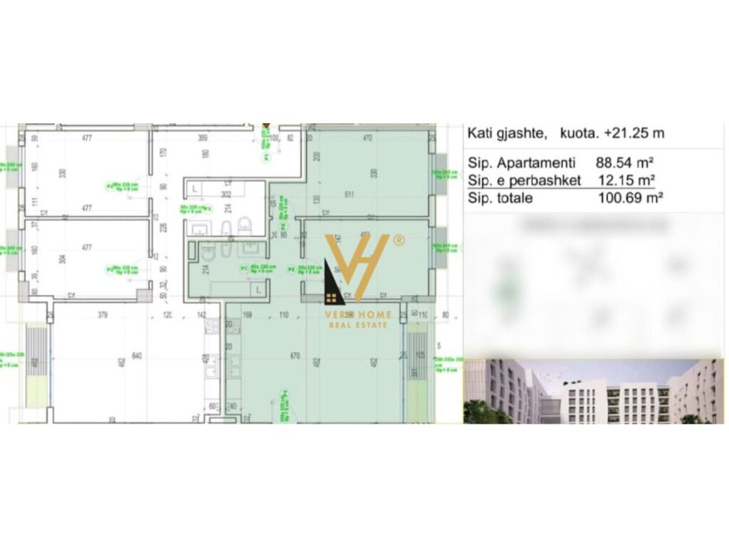 Appartement 2+1+2 à vendre à kinostudio 115 mètres carrés