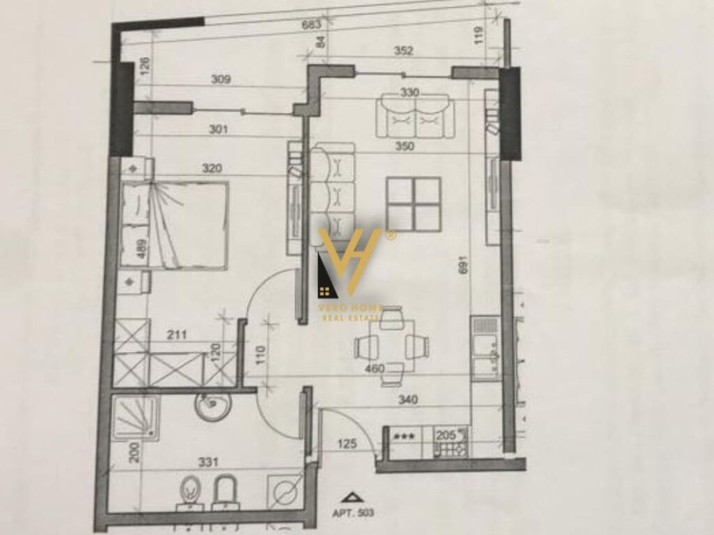 Apartment for sale 1+1 at american 3 71 m²