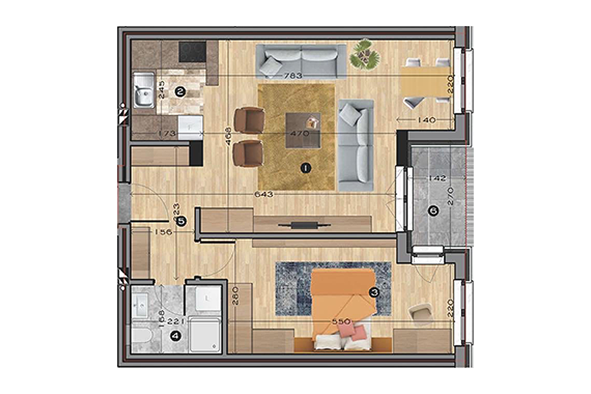 Apartment 65.3m² for sale in Mati 1