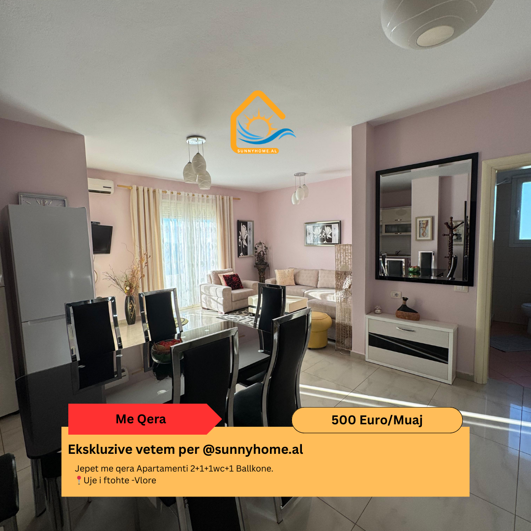 ‼️ esclusivo a Vlora per @sunnyhome.al ‼️ affitto appartamento 2+1+1wc+1 balcone. Acqua fredda - Vlora prezzo: 500 euro/mese (2)