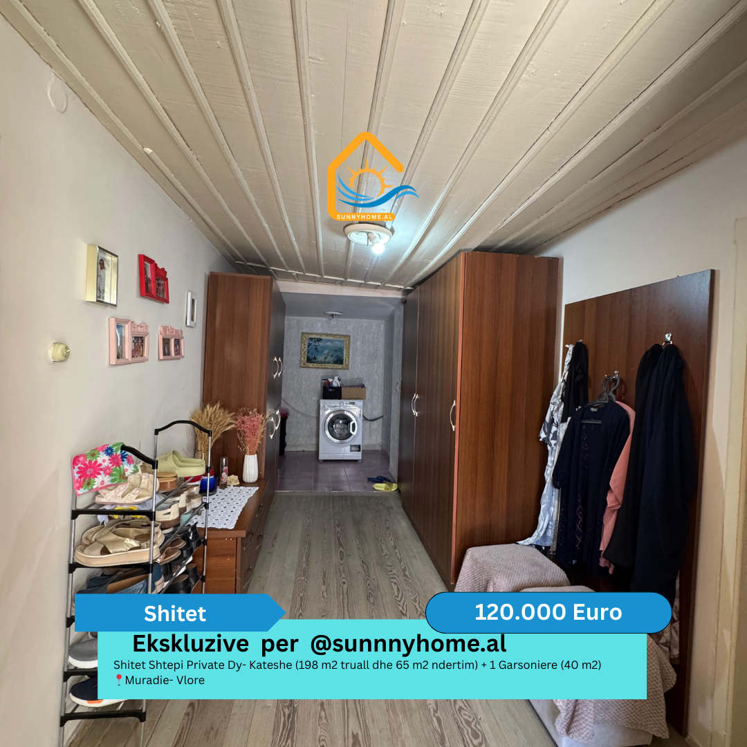 ‼️ esclusivo solo per @sunnyhome.al ‼️ casa privata in vendita due-piani (198 metri quadrati di terreno e 65 metri quadrati di costruzione) + 1 monolocale (40 metri quadrati) muradie - vlore prezzo - 120.000 euro (3)