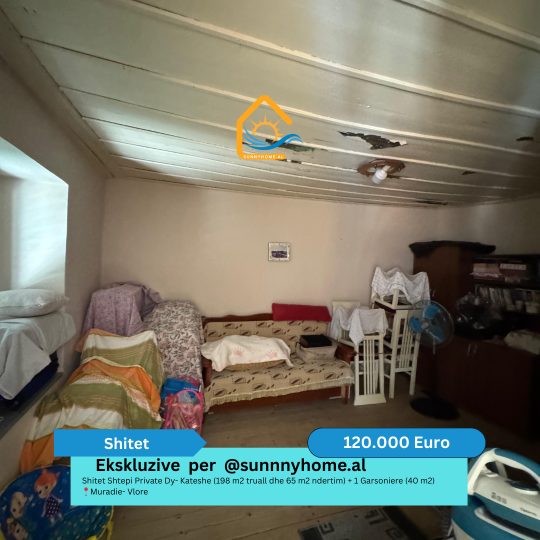 ‼️ esclusivo solo per @sunnyhome.al ‼️ casa privata in vendita due-piani (198 metri quadrati di terreno e 65 metri quadrati di costruzione) + 1 monolocale (40 metri quadrati) muradie - vlore prezzo - 120.000 euro (4)