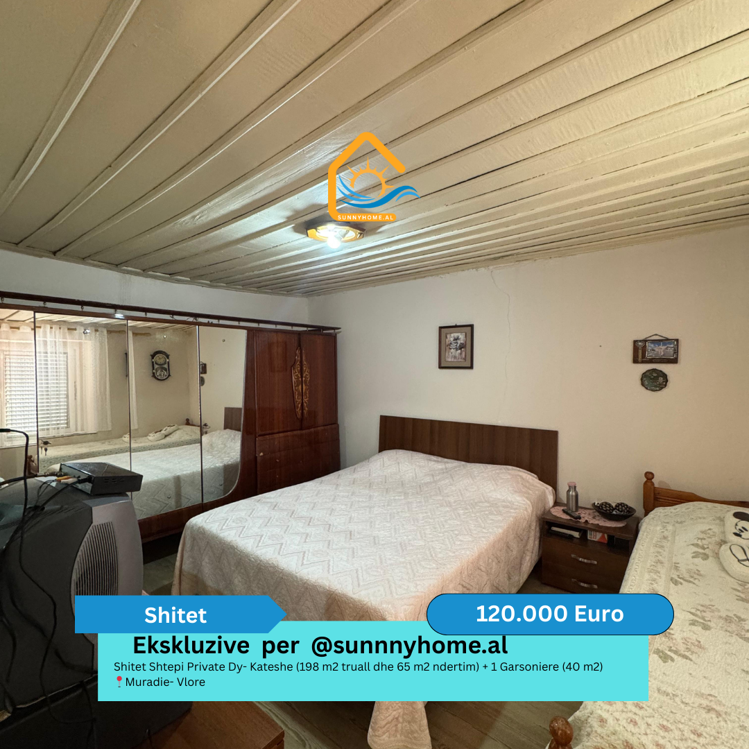 ‼️ esclusivo solo per @sunnyhome.al ‼️ casa privata in vendita due-piani (198 metri quadrati di terreno e 65 metri quadrati di costruzione) + 1 monolocale (40 metri quadrati) muradie - vlore prezzo - 120.000 euro (5)