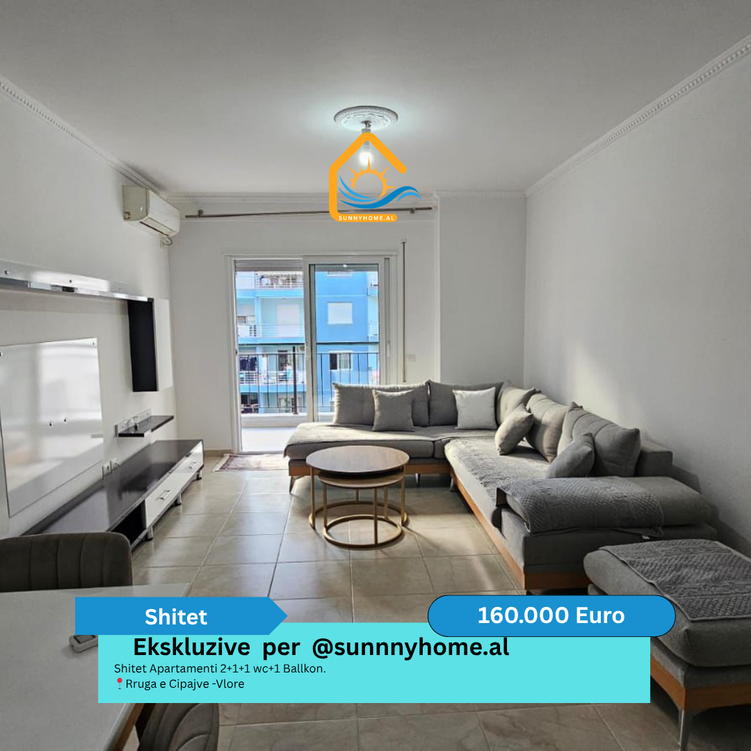 ‼️ exclusif à vlore pour @sunnyhome.al ‼️ appartement 2+1+1 wc+1 balcon à vendre. Rue cipajve - vlore prix : 160 000 euro