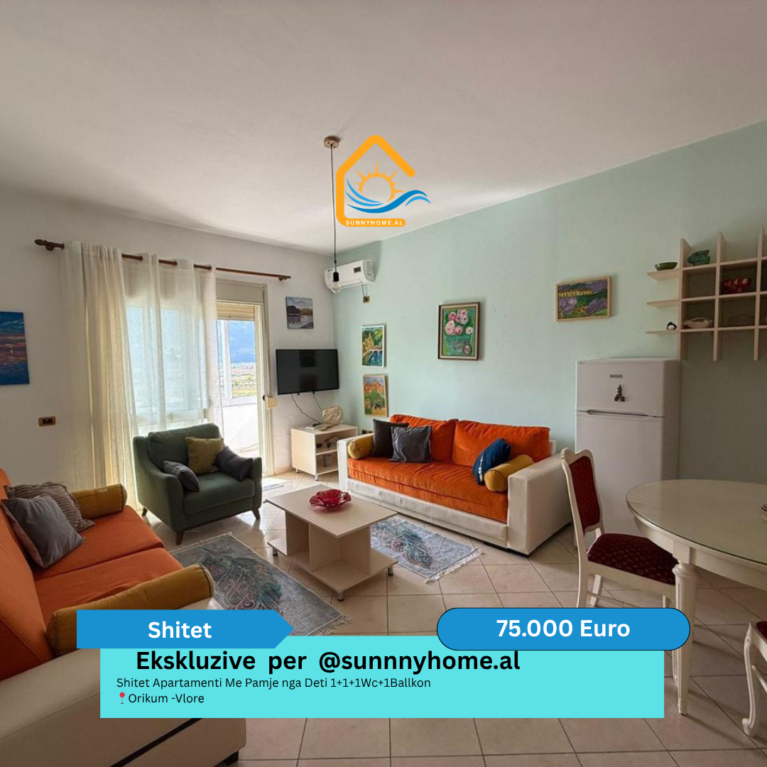 ‼️ esclusivo a Vlora per @sunnyhome.al ‼️ appartamento in vendita con vista mare 1+1+1wc+1 balcone orikum - vlore prezzo: €75.000 (trattabile)