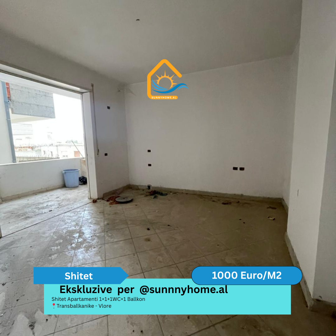 ‼️ exclusivo solo para @sunnyhome.al ‼️ apartamento en venta 1+1+1wc+1 balcón transballkanike – Vlore precio: 1000 euro/m² (3)