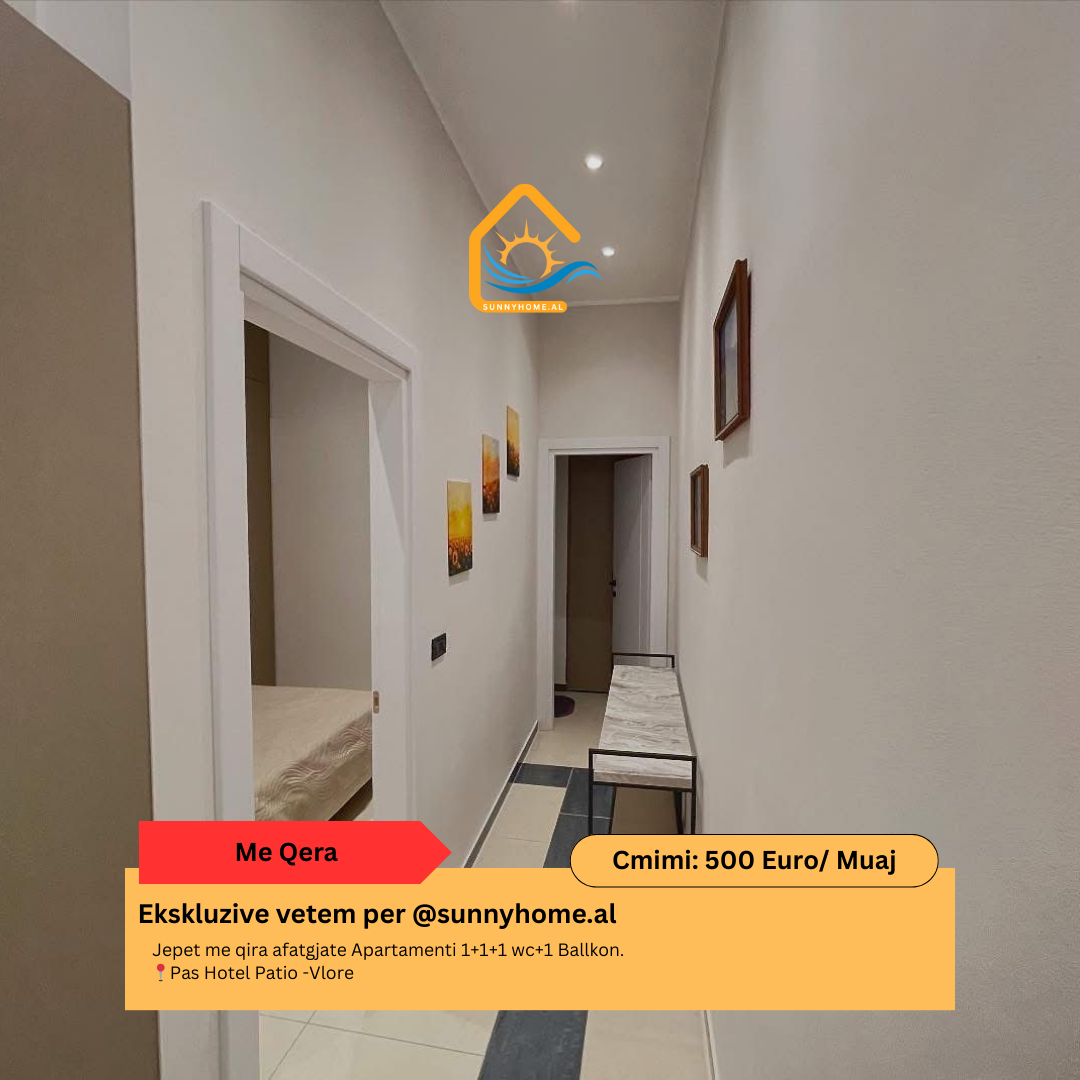 ‼️ exclusivo en Vlora para @sunnyhome.al ‼️ alquiler a largo plazo de un apartamento 1+1+1 baño con 1 balcón. Detrás del hotel patio - Vlora precio: 500 euro/mes (2)