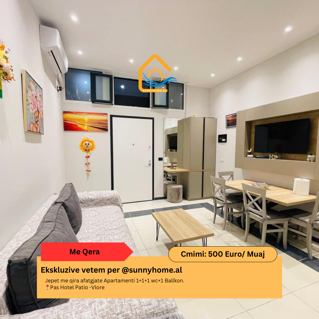 ‼️ exclusivo en Vlora para @sunnyhome.al ‼️ alquiler a largo plazo de un apartamento 1+1+1 baño con 1 balcón. Detrás del hotel patio - Vlora precio: 500 euro/mes (4)