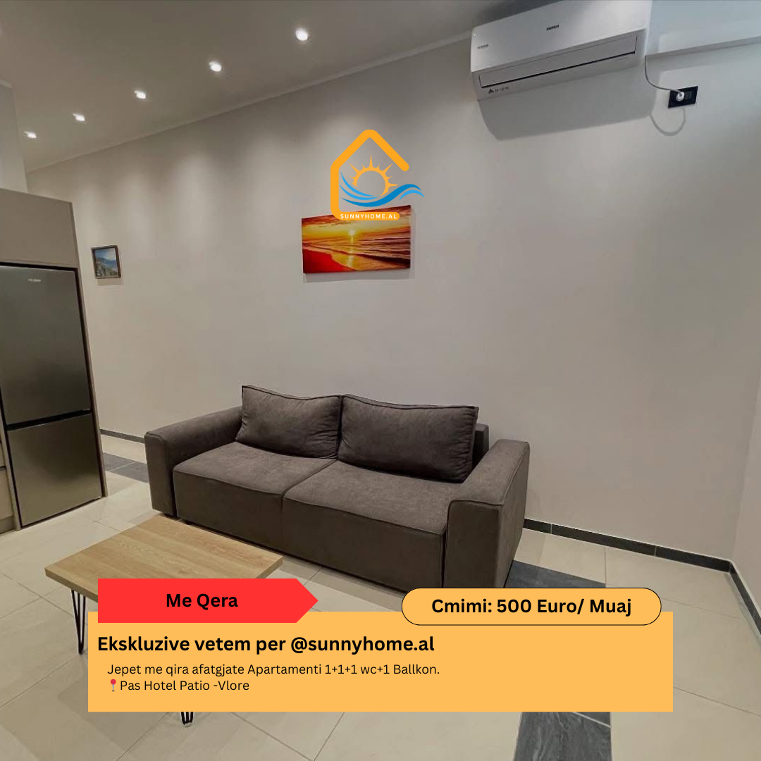‼️ exclusivo en Vlora para @sunnyhome.al ‼️ alquiler a largo plazo de un apartamento 1+1+1 baño con 1 balcón. Detrás del hotel patio - Vlora precio: 500 euro/mes (5)