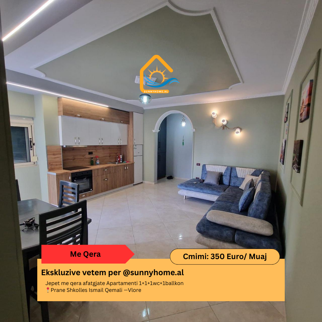 ‼️ exclusivo en Vlorë @sunnyhome.al ‼️ alquiler a largo plazo de un apartamento 1+1+1wc+1 balcón cerca de la escuela ismail qemali — Vlorë precio: 350 euro /mes