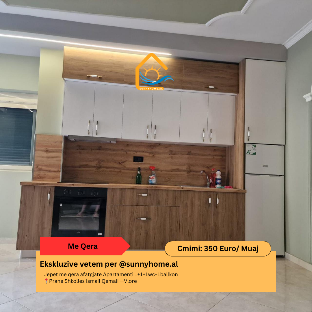 ‼️ exclusivo en Vlorë @sunnyhome.al ‼️ alquiler a largo plazo de un apartamento 1+1+1wc+1 balcón cerca de la escuela ismail qemali — Vlorë precio: 350 euro /mes (3)
