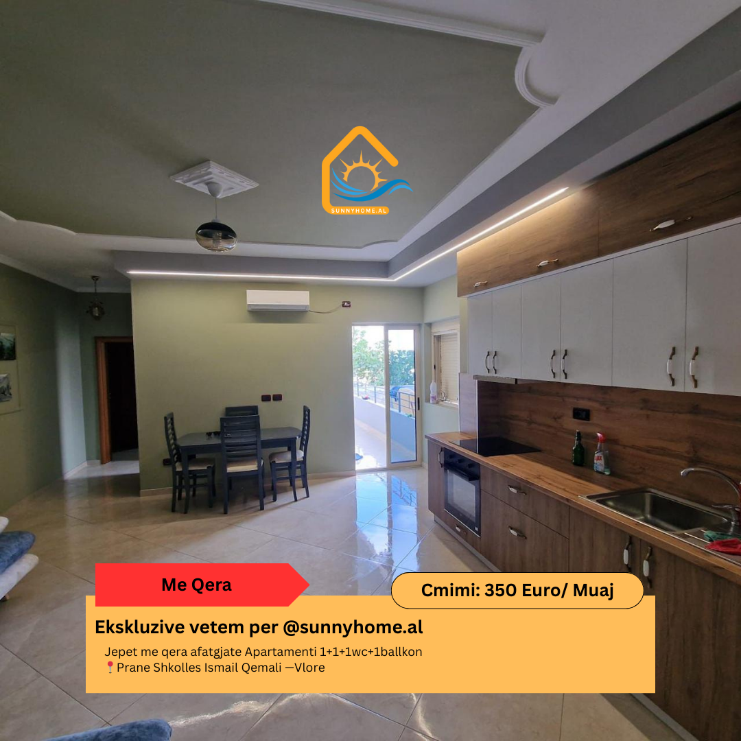 ‼️ exclusivo en Vlorë @sunnyhome.al ‼️ alquiler a largo plazo de un apartamento 1+1+1wc+1 balcón cerca de la escuela ismail qemali — Vlorë precio: 350 euro /mes (4)