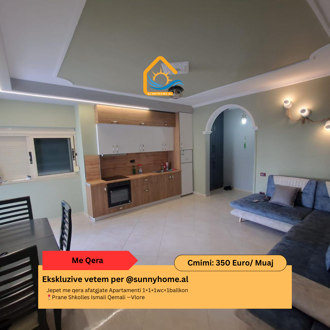 ‼️ exclusivo en Vlorë @sunnyhome.al ‼️ alquiler a largo plazo de un apartamento 1+1+1wc+1 balcón cerca de la escuela ismail qemali — Vlorë precio: 350 euro /mes (5)