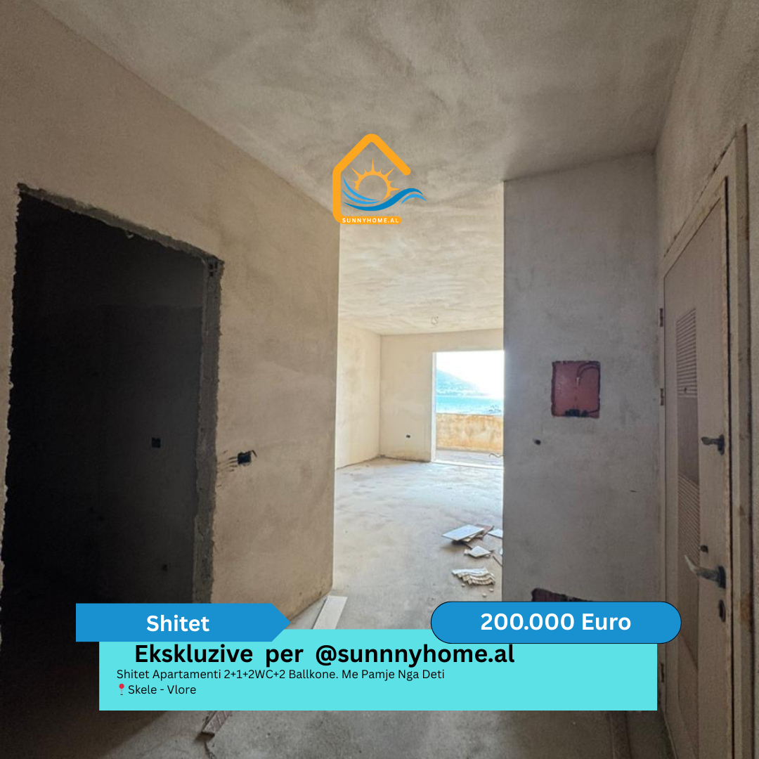 ‼️ exclusivo solo para @sunnyhome.al ‼️ apartamento en venta 2+1+2wc+2 balcones. Vista al mar skele – Vlore precio: 200.000 euros (no negociable) (4)