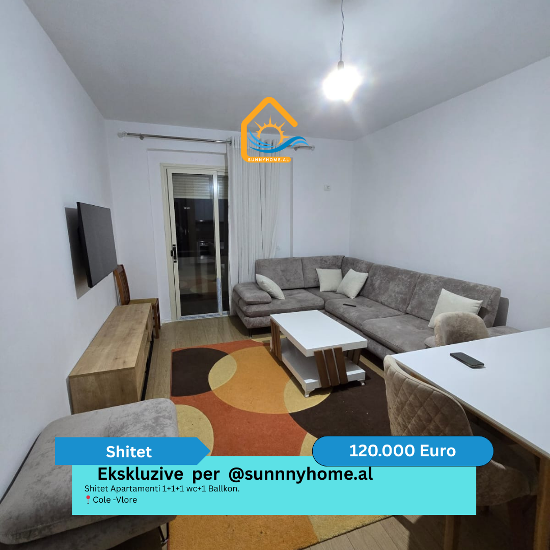 ‼️ exclusivo en vlore para @sunnyhome.al ‼️ apartamento en venta 1+1+1 wc+1 balcón. Cole -vlore precio: 120.000 euros