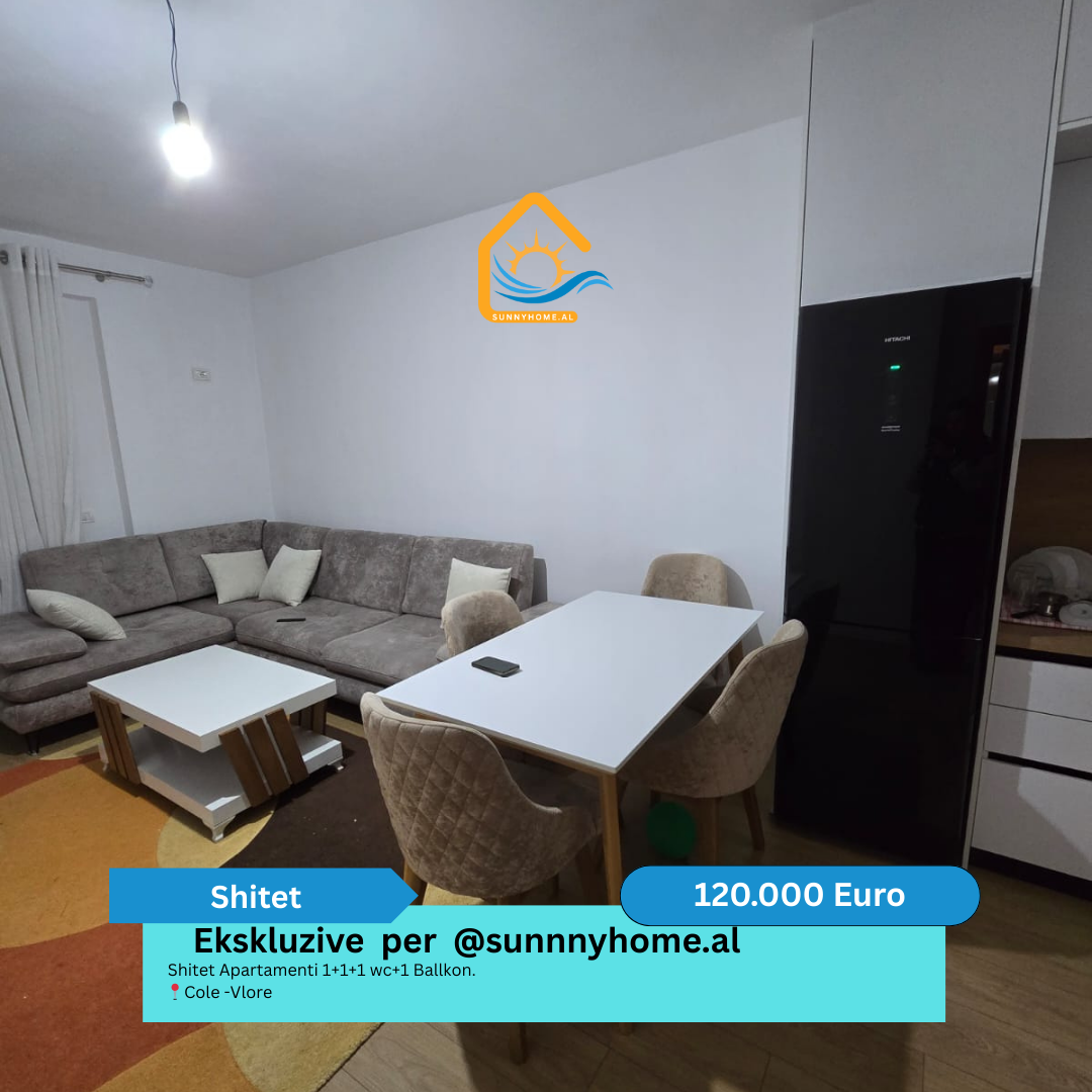 ‼️ exclusivo en vlore para @sunnyhome.al ‼️ apartamento en venta 1+1+1 wc+1 balcón. Cole -vlore precio: 120.000 euros (3)