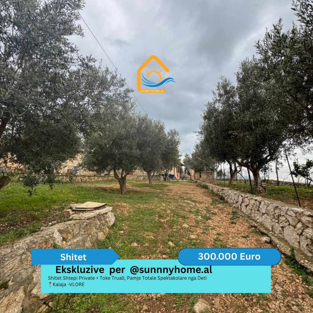‼️ esclusivo a vlore @sunnyhome.al ‼️ casa privata + terreno, vista totale spettacolare sul mare kalaja - vlore prezzo: 300.000 euro (non negoziabile)