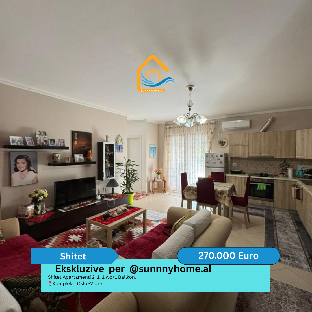 ‼️ exclusivo en vlore para @sunnyhome.al ‼️ apartamento 2+1+1 baño con 1 balcón. Complejo oslo - vlore precio: 270.000 euros