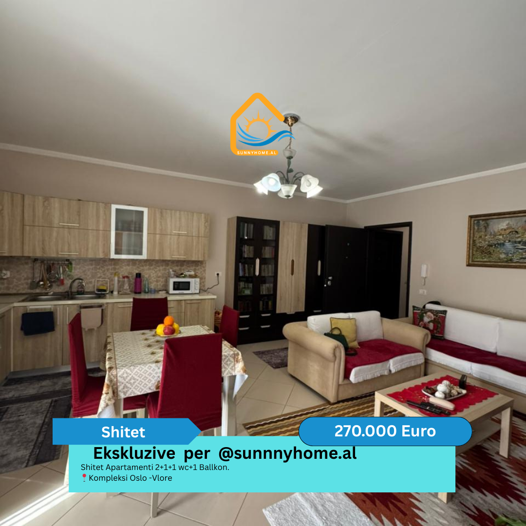 ‼️ exclusivo en vlore para @sunnyhome.al ‼️ apartamento 2+1+1 baño con 1 balcón. Complejo oslo - vlore precio: 270.000 euros (3)