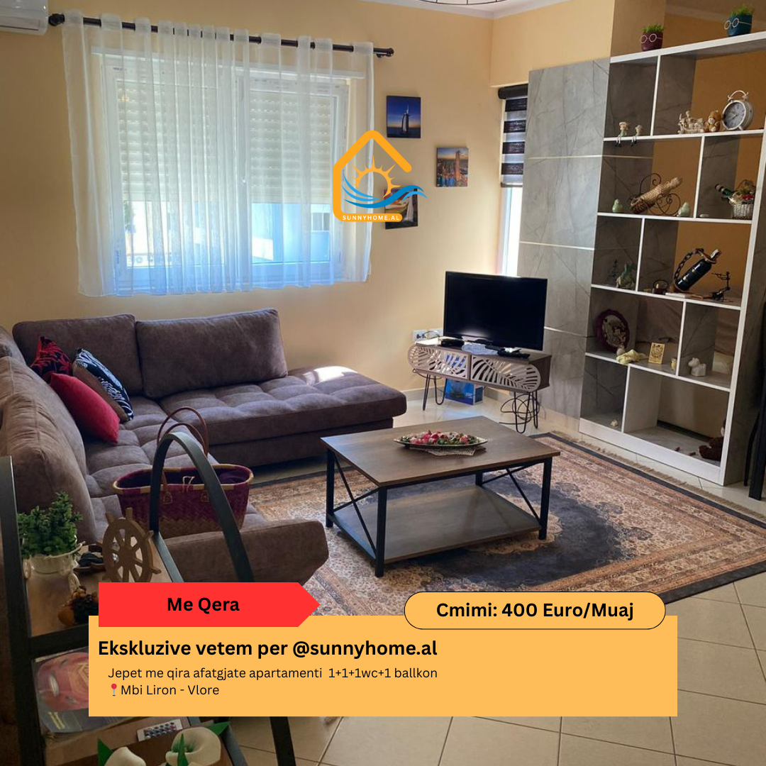 ‼️ exclusif pour @sunnyhome.al ‼️ location longue durée d'un appartement 1+1+1wc+1 balcon au-dessus de liron – Vlore prix : 400 euros/mois