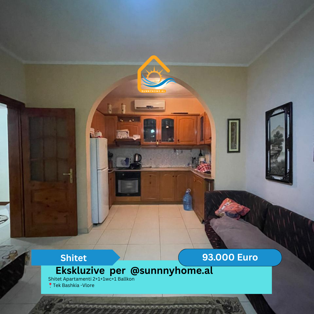 ‼️ esclusivo a Vlorë per sunnyhome.al ‼️ appartamento 2+1+1wc+1 balcone in vendita vicino al municipio - Vlorë prezzo: 93.000 euro (2)