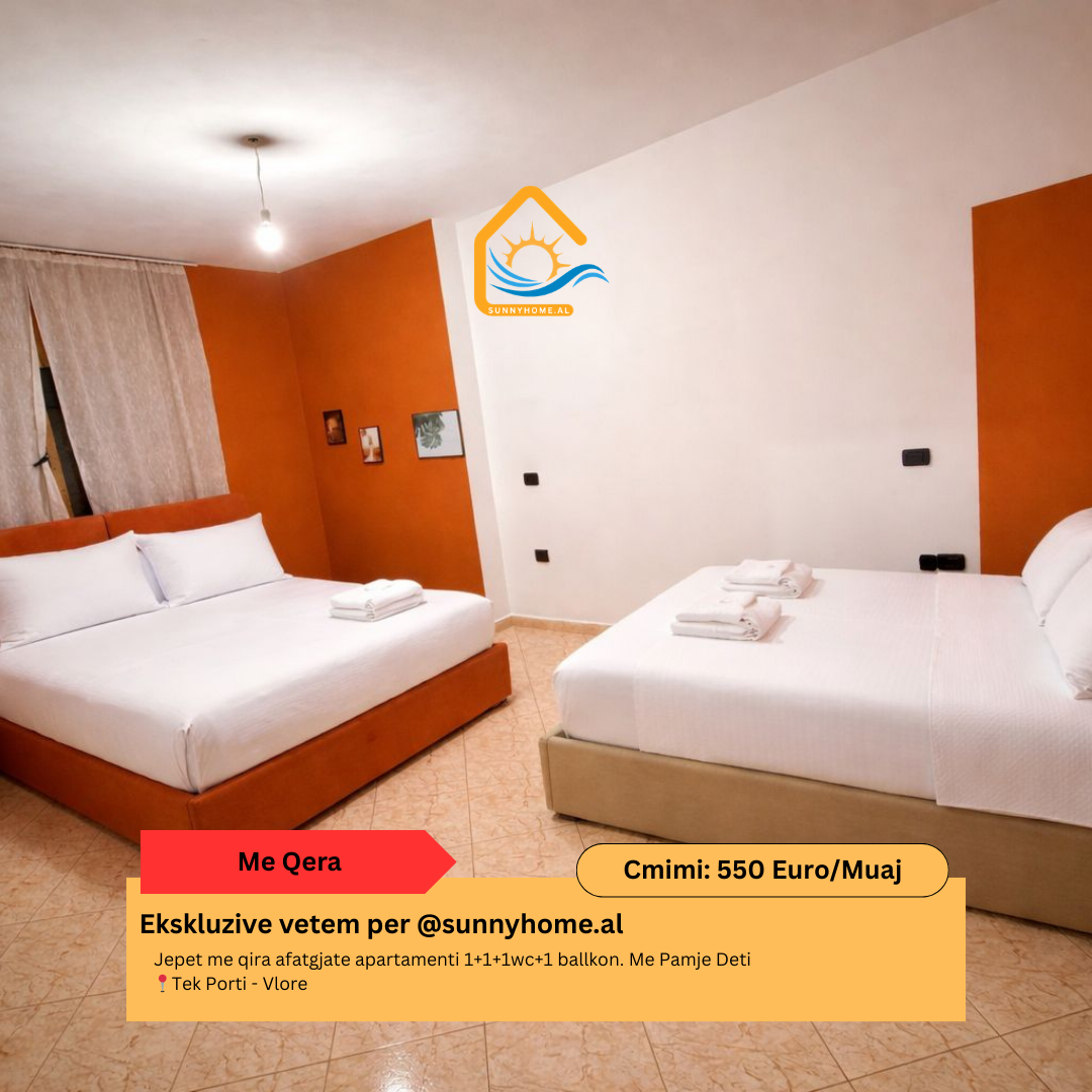 Exclusif pour @sunnyhome.al location longue durée d'un appartement 1+1+1 salle de bain+1 balcon vue mer près du port – Vlorë prix : 550 euros /mois
