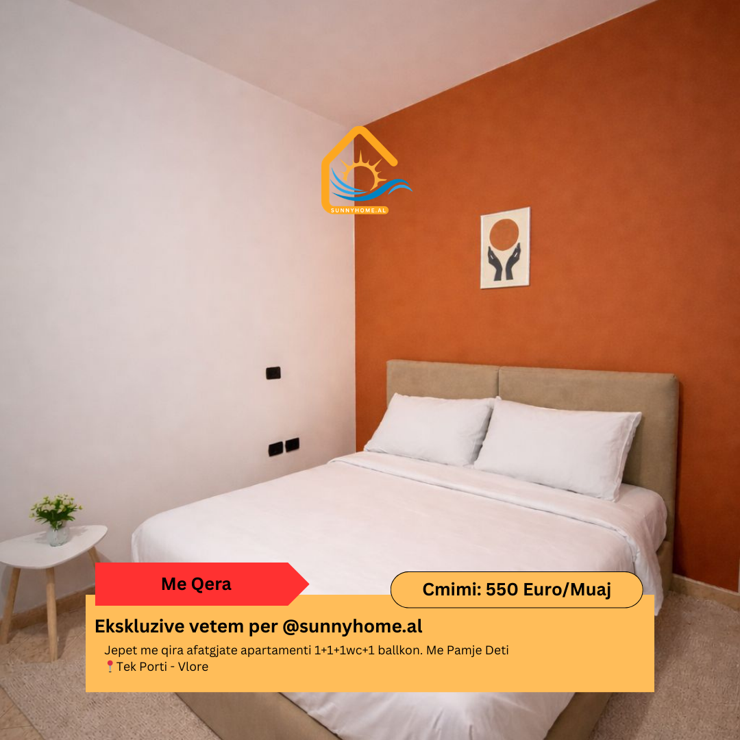 Exclusif pour @sunnyhome.al location longue durée d'un appartement 1+1+1 salle de bain+1 balcon vue mer près du port – Vlorë prix : 550 euros /mois