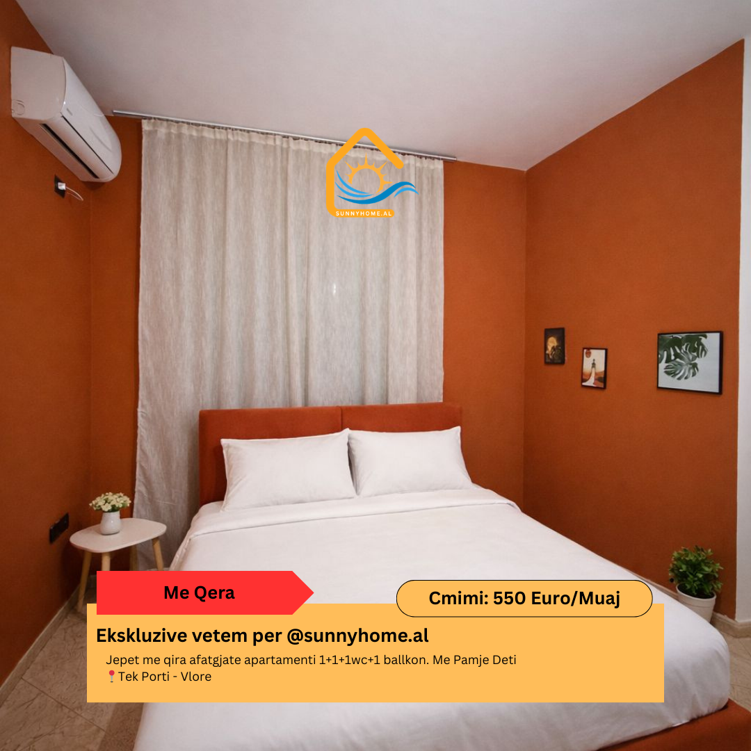 Exclusif pour @sunnyhome.al location longue durée d'un appartement 1+1+1 salle de bain+1 balcon vue mer près du port – Vlorë prix : 550 euros /mois